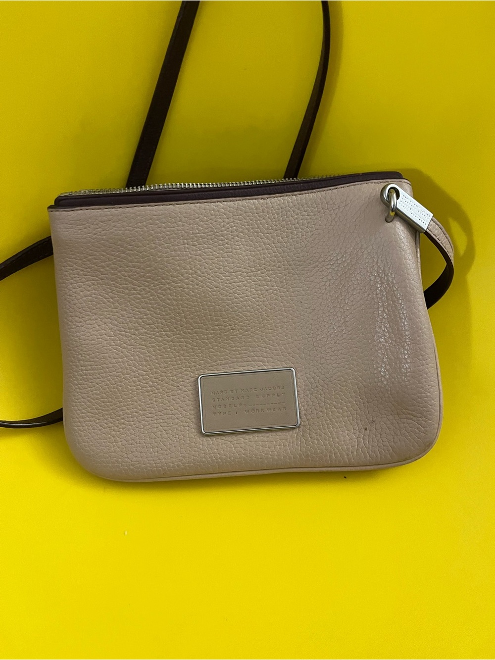 Marc Jacobs Beige Leather Crossbody Bag